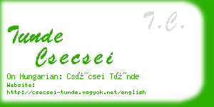 tunde csecsei business card